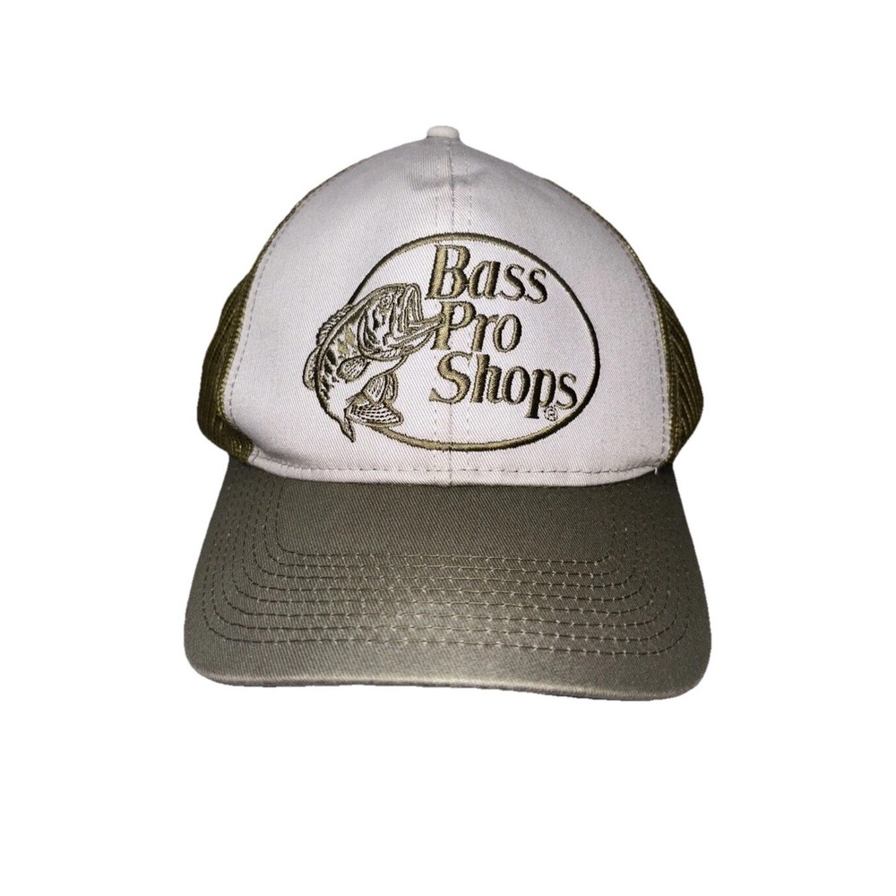 Bass Pro Shops Trucker Hat Mesh Snapback Cap Embroidered Fishing Hunting Green